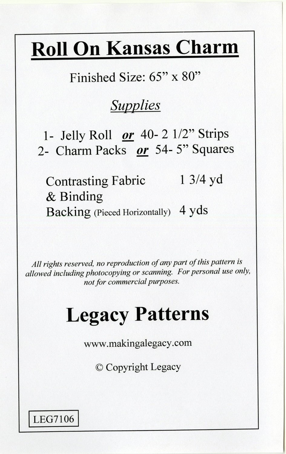 Roll On Kansas Charm