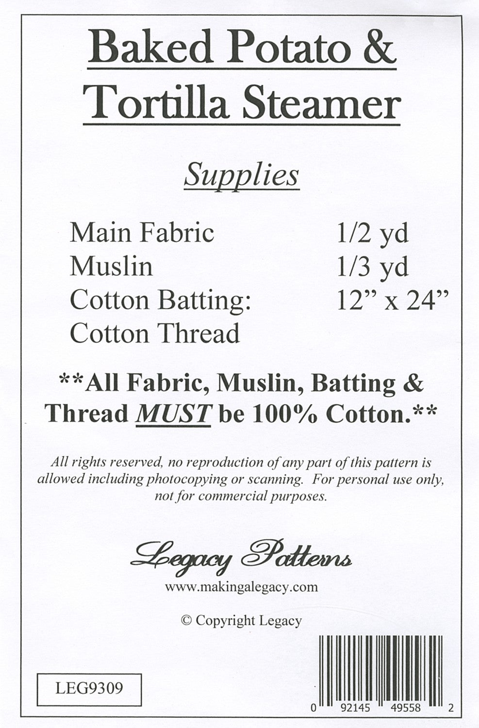 Baked Potato & Tortilla Steamer