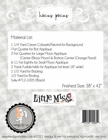 Back of the Hocus Pocus Quilt Pattern by Meags and Me