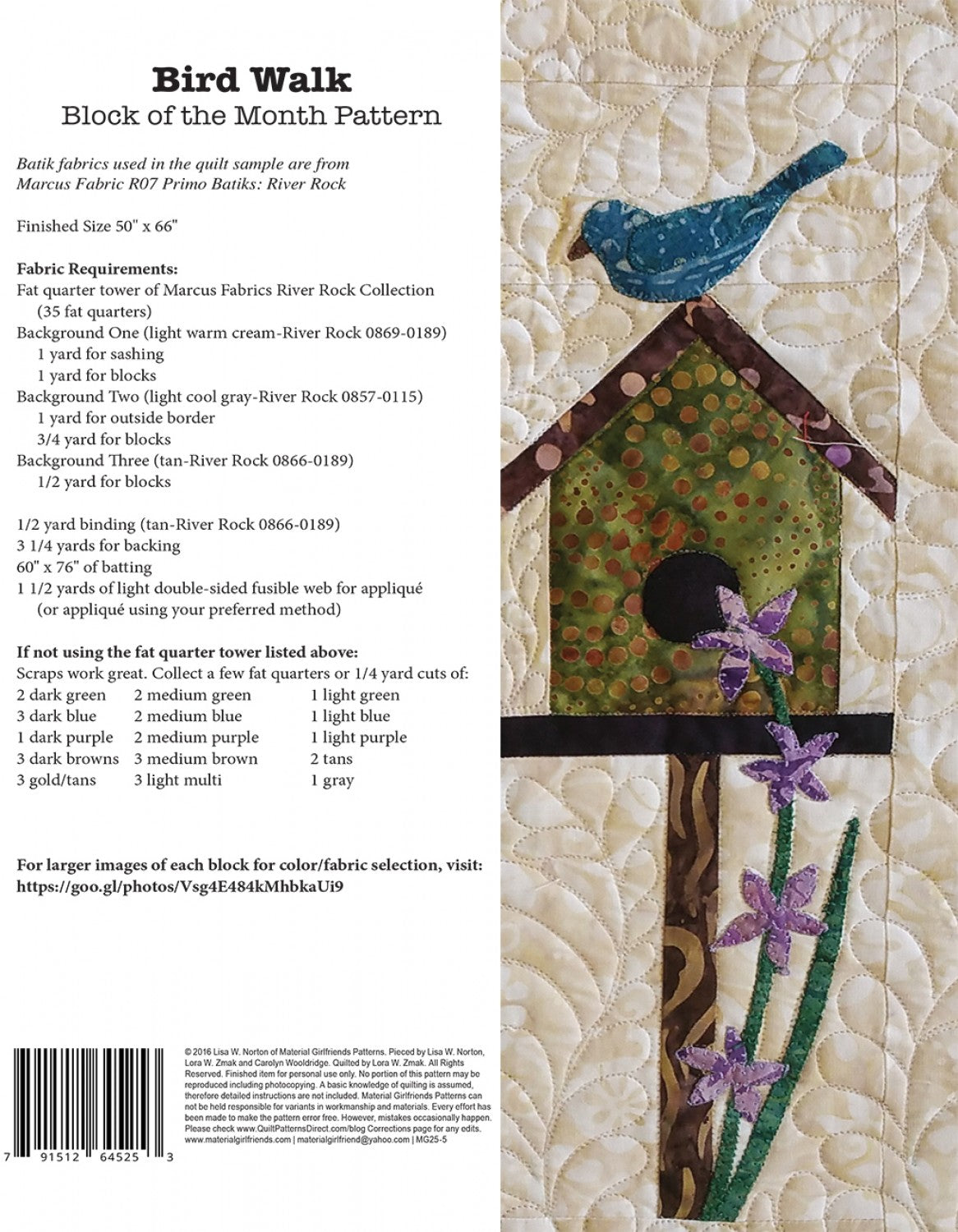 Bird Walk Block of the Month Quilt Pattern