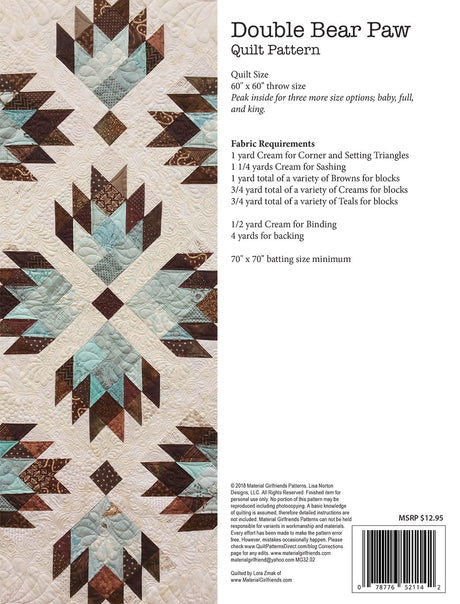 Double Bear Paw Quilt Pattern