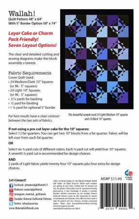 Back of the Wallah Quilt Pattern by Material Girlfriends