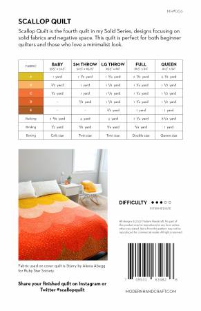Back of the Scallop Quilt Pattern by Modern Handcraft
