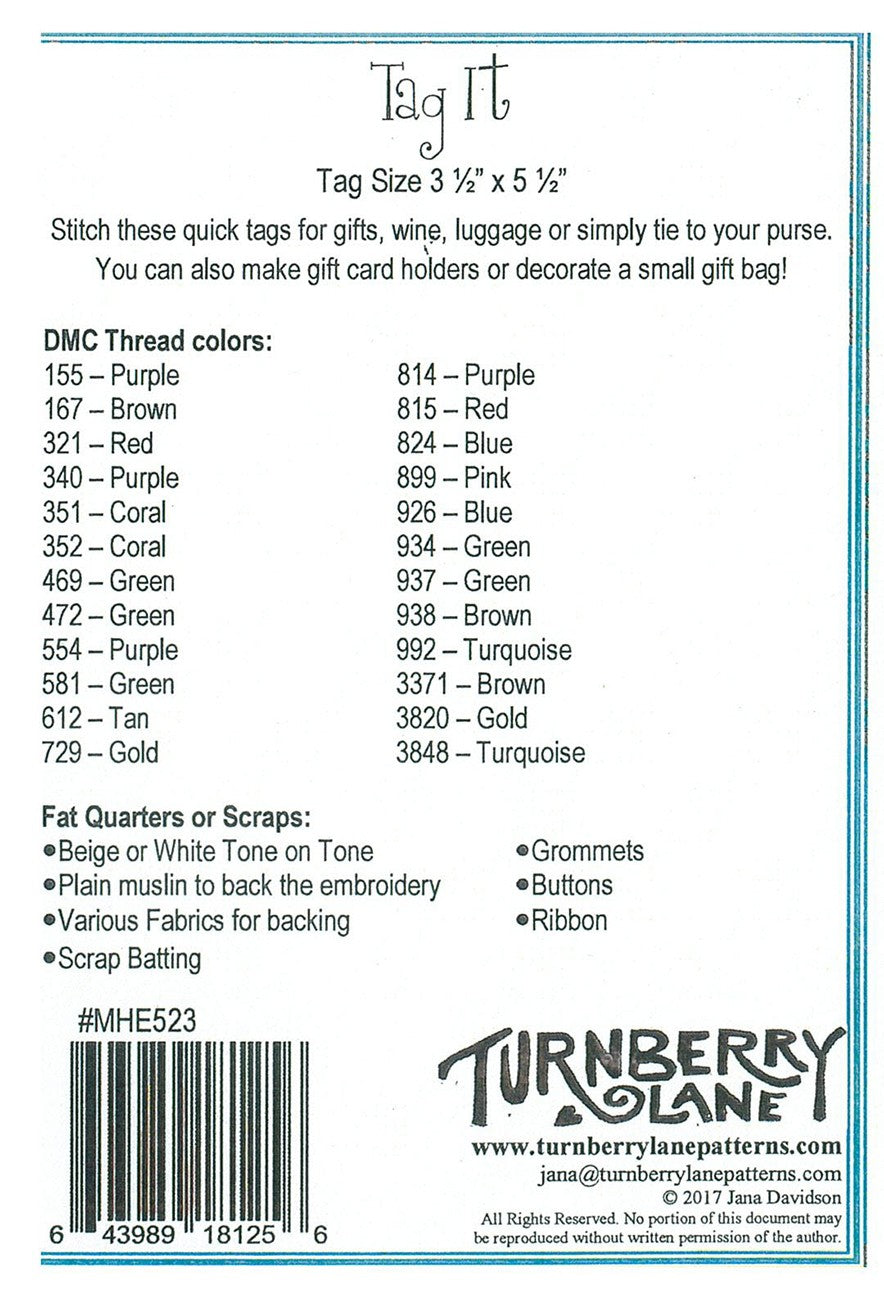 Tag It Hand Embroidery