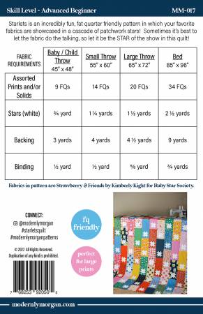 Back of the Starlets Quilt Pattern by Modernly Morgan