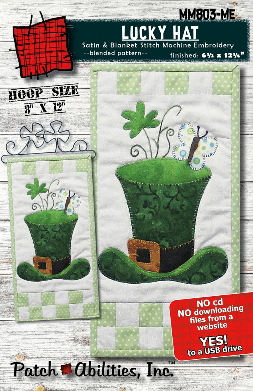 Lucky Hat Pattern Machine Embroidery Version by Patch Abilities