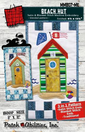 Beach Hut Pattern Machine Embroidery Version Pattern by Patch Abilities - Patterns