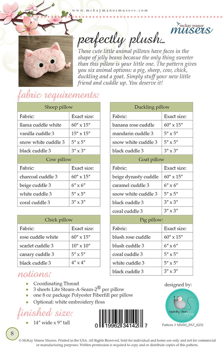 Barnyard Buddies Jelly Bean Pillow Pattern