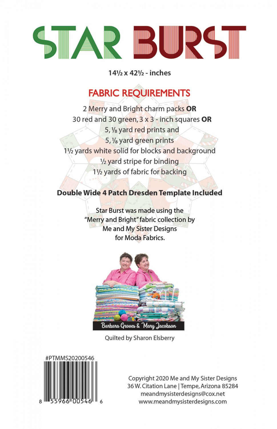 Starburst Table Runner with 4 patch template