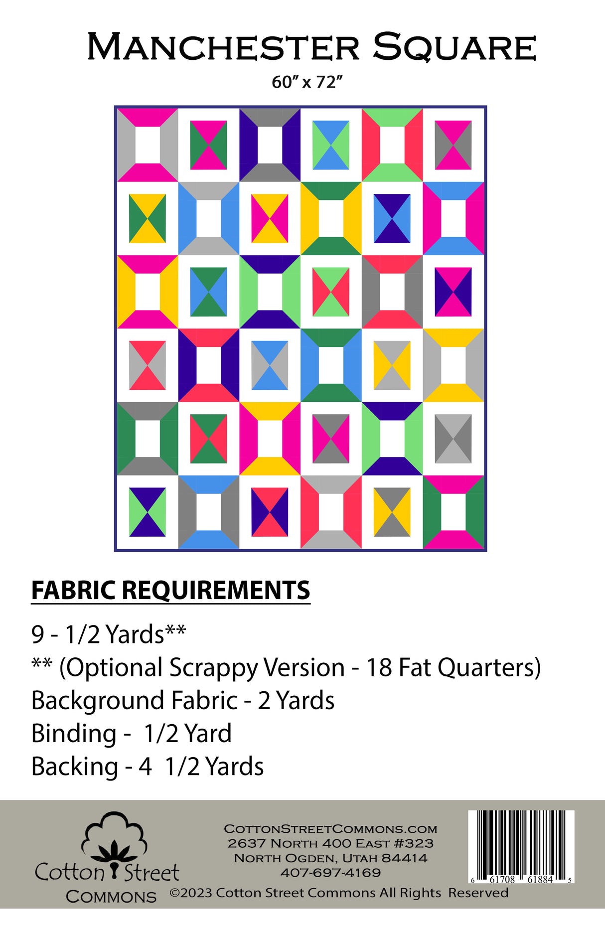 Back of the Manchester Square Downloadable Pattern by Cotton Street Commons