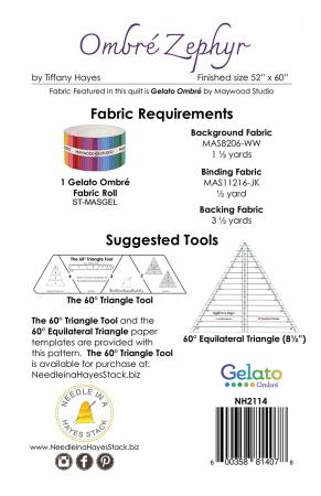 Back of the Ombre Zephyr Quilt Pattern by Needle In A Hayes Stack