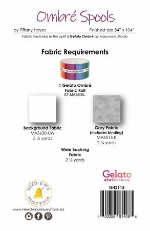 Back of the Ombre Spools Quilt Pattern by Needle In A Hayes Stack