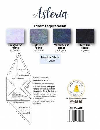 Back of the Asteria Block of the Month New & Improved Quilt Pattern by Needle In A Hayes Stack