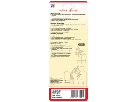 Back of the Sew Easy Mini French Curve 8.5in
