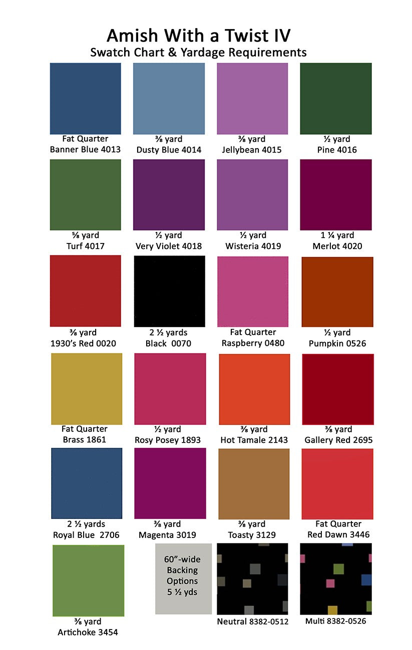 Amish With A Twist IV BOM Pattern Booklet