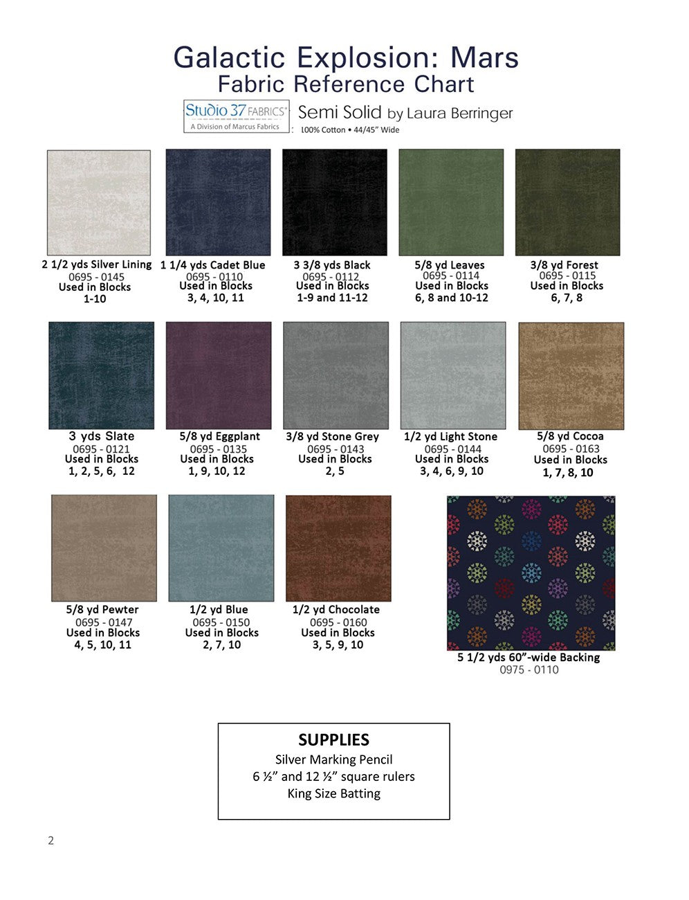 Galactic Explosion 12-Part BOM Pattern Booklet