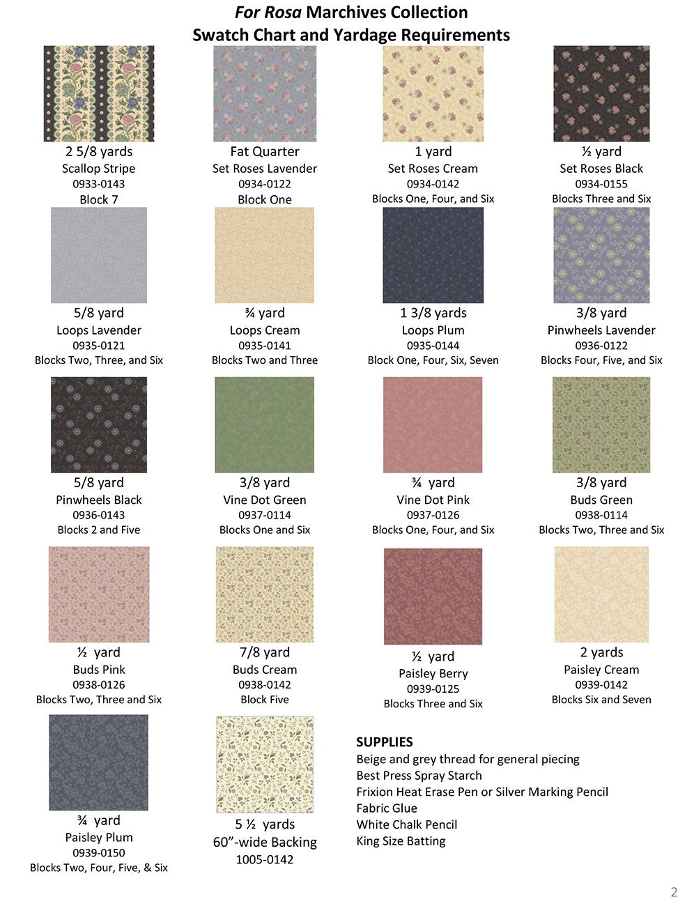 For Rosa, 7 Part BOM Pattern