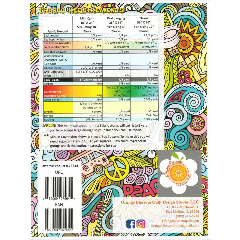 Materials list for Me & Bobbly McGee quilt pattern