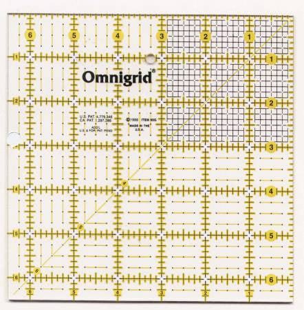 Omnigrid Ruler 6 1/2in x 6 1/2in With Grid