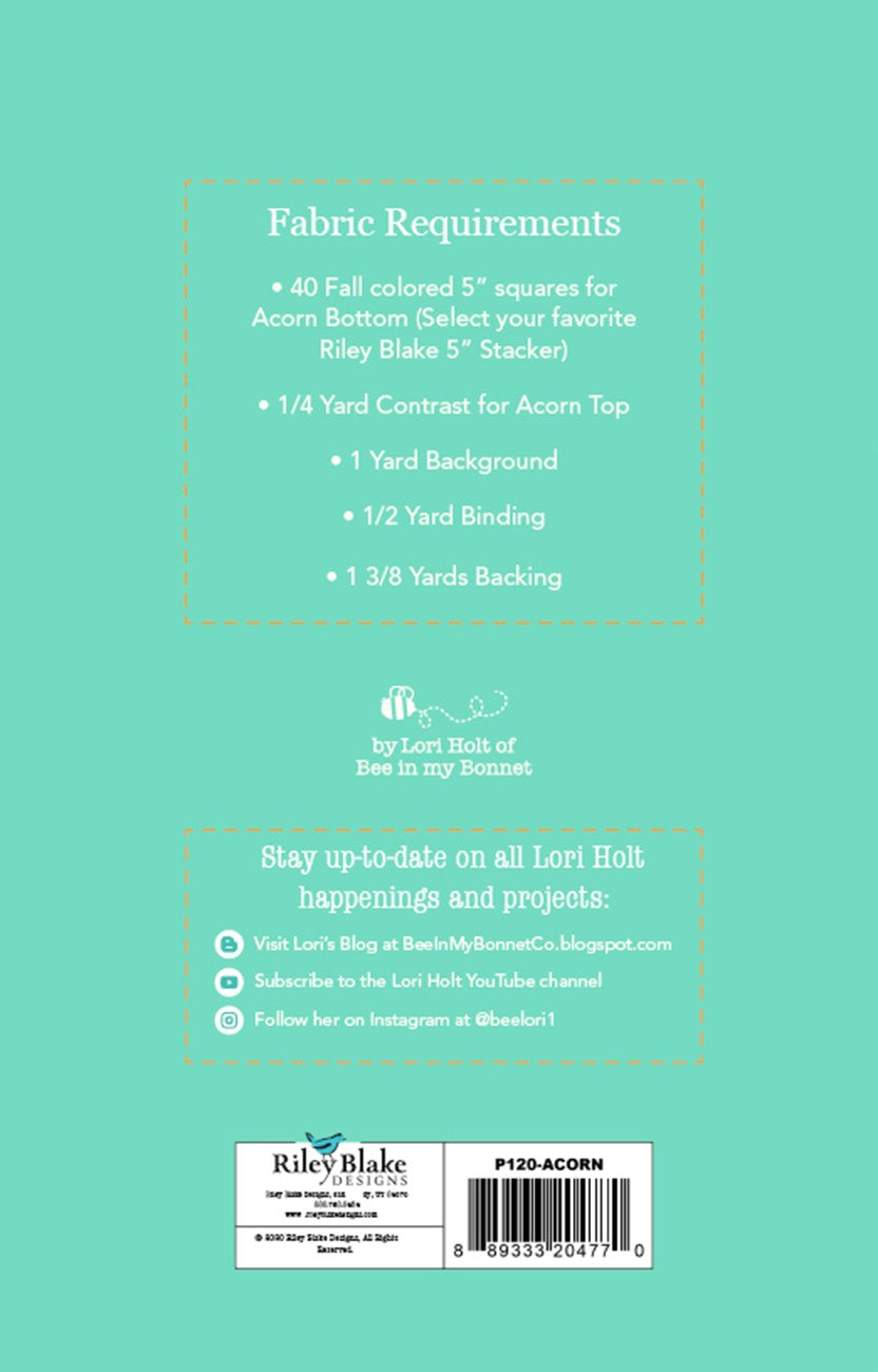 Acorn Love Table Runner Pattern by Lori Holt of Bee in my Bonnet