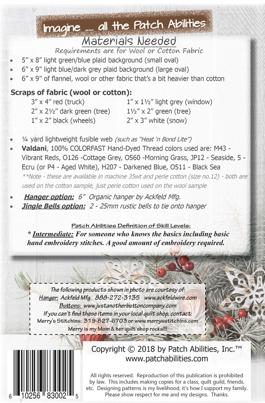 Merry Little Truck Mini Round Pattern