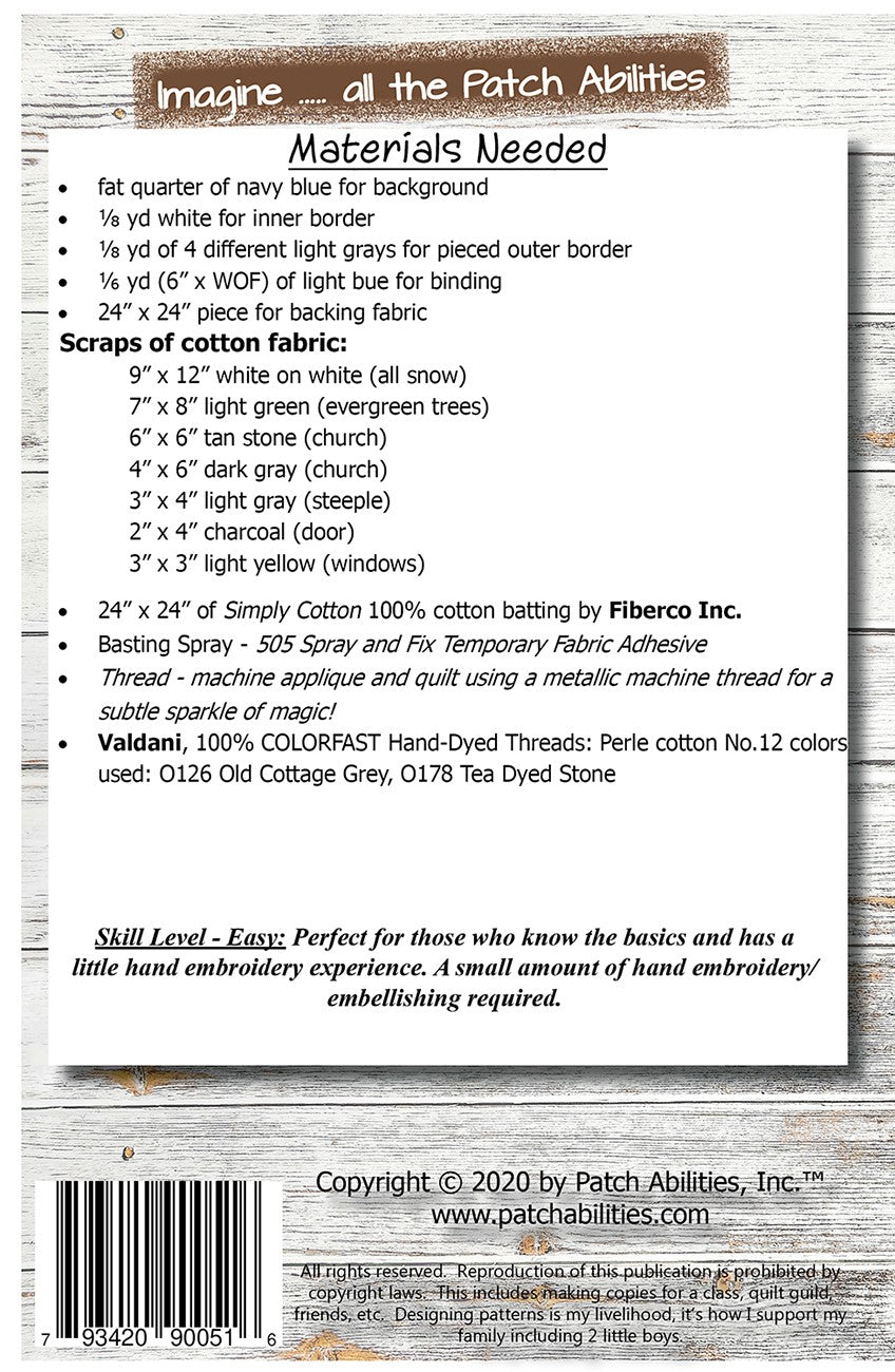 Snowy Silent Night 22" table mat