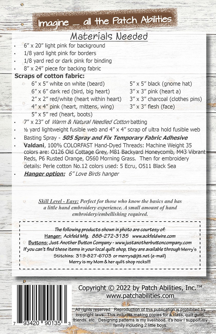 Back of the Gnome in Love Pattern by Patch Abilities