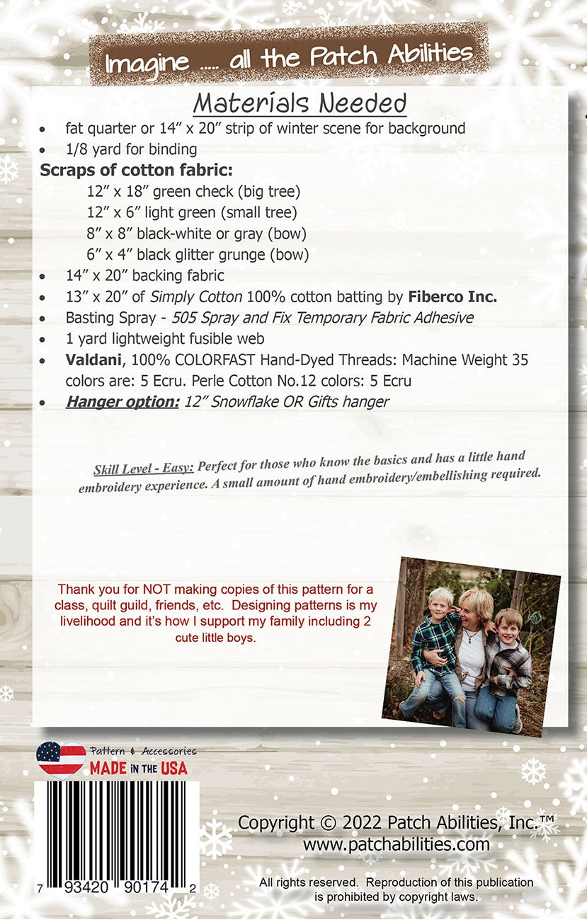 Back of the Wintergreen Dream Quilt Pattern by Patch Abilities