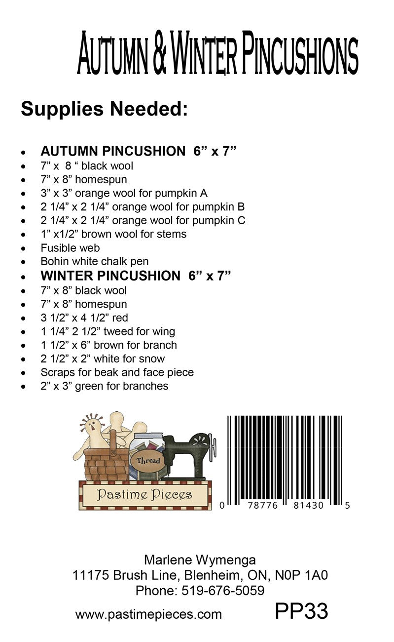 Autumn & Winter Pincushions