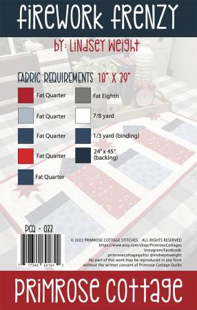 Back of the Firework Frenzy Quilt Pattern by Primrose Cottage