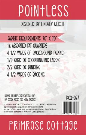 Back of the Pointless Quilt Pattern by Primrose Cottage