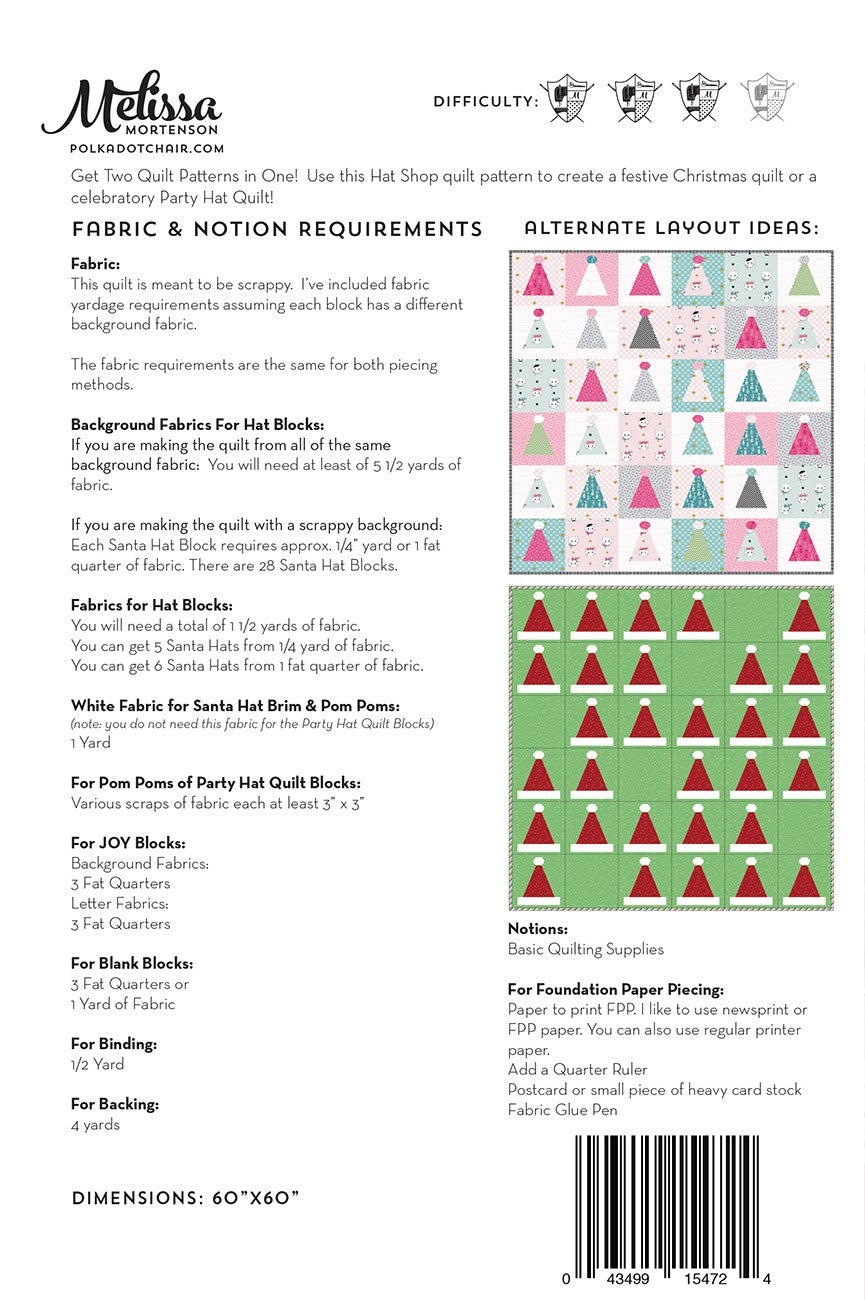 Santa's Hat Shop Quilt Pattern