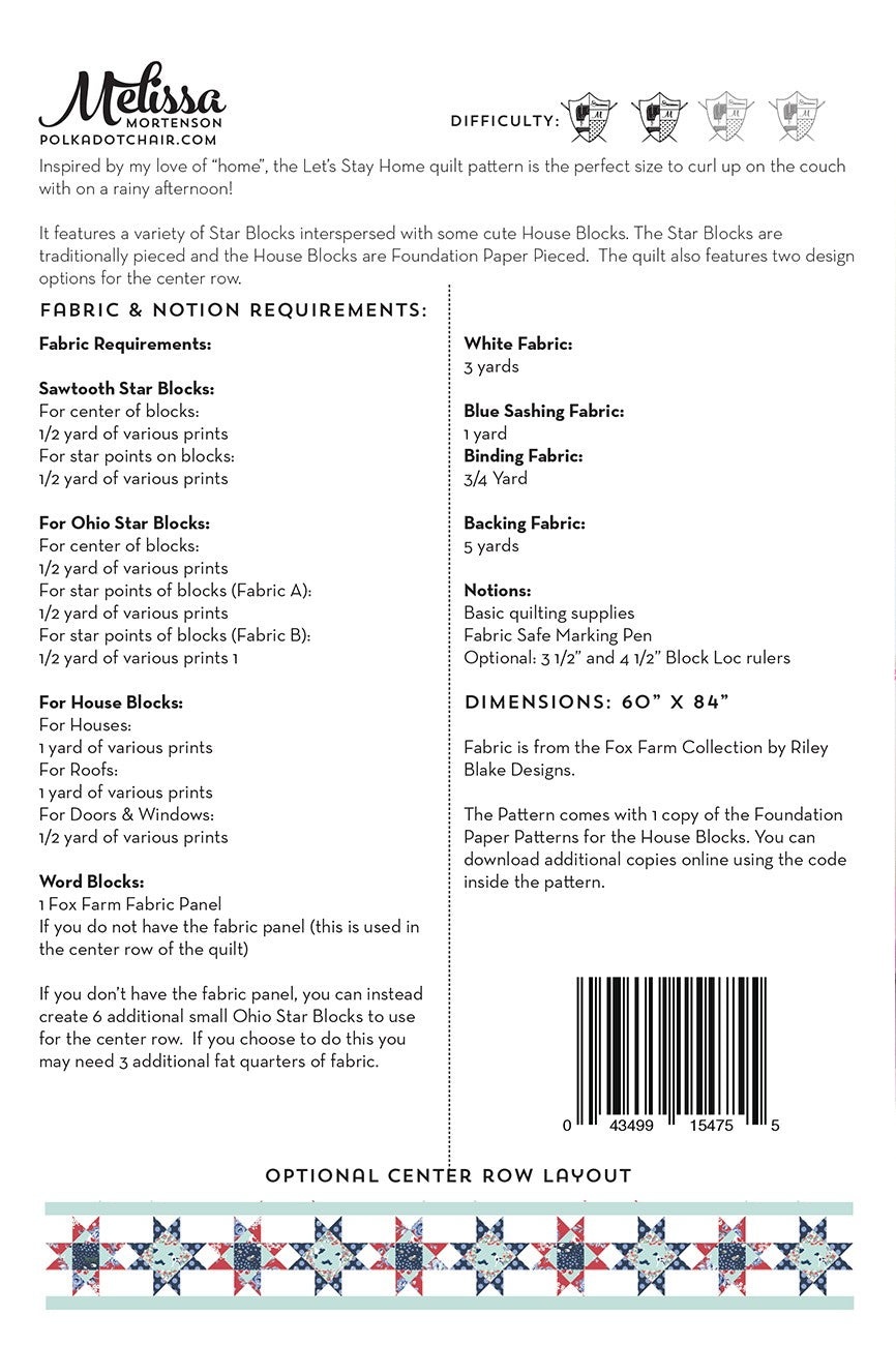 Lets Stay Home Quilt