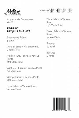 Back of the Spooky Sampler Quilt Pattern by Melissa Mortenson