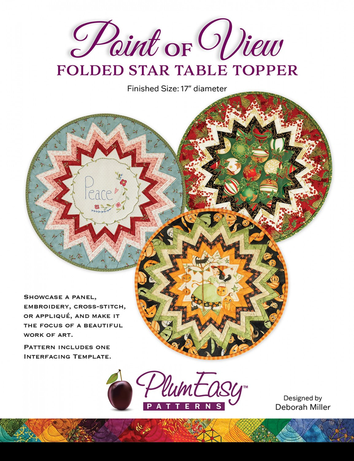 Point of View Folded Star Table Topper Pattern and Interfacing by PlumEasy Patterns