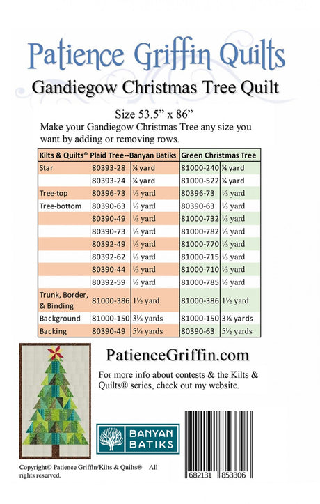 Gandiegow Christmas Tree Quilt Pattern