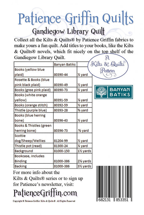 Gandiegow Library Quilt Pattern