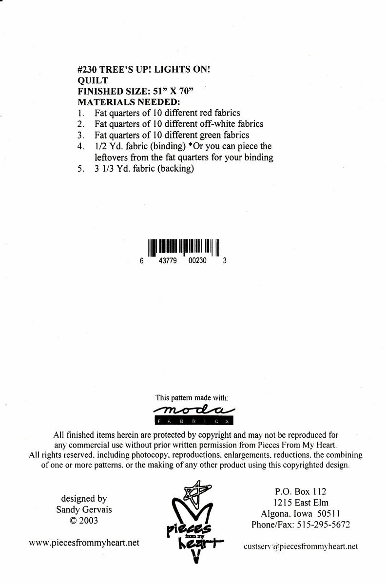 Trees up! Lights on! Pattern Quilting Books Patterns and Notions