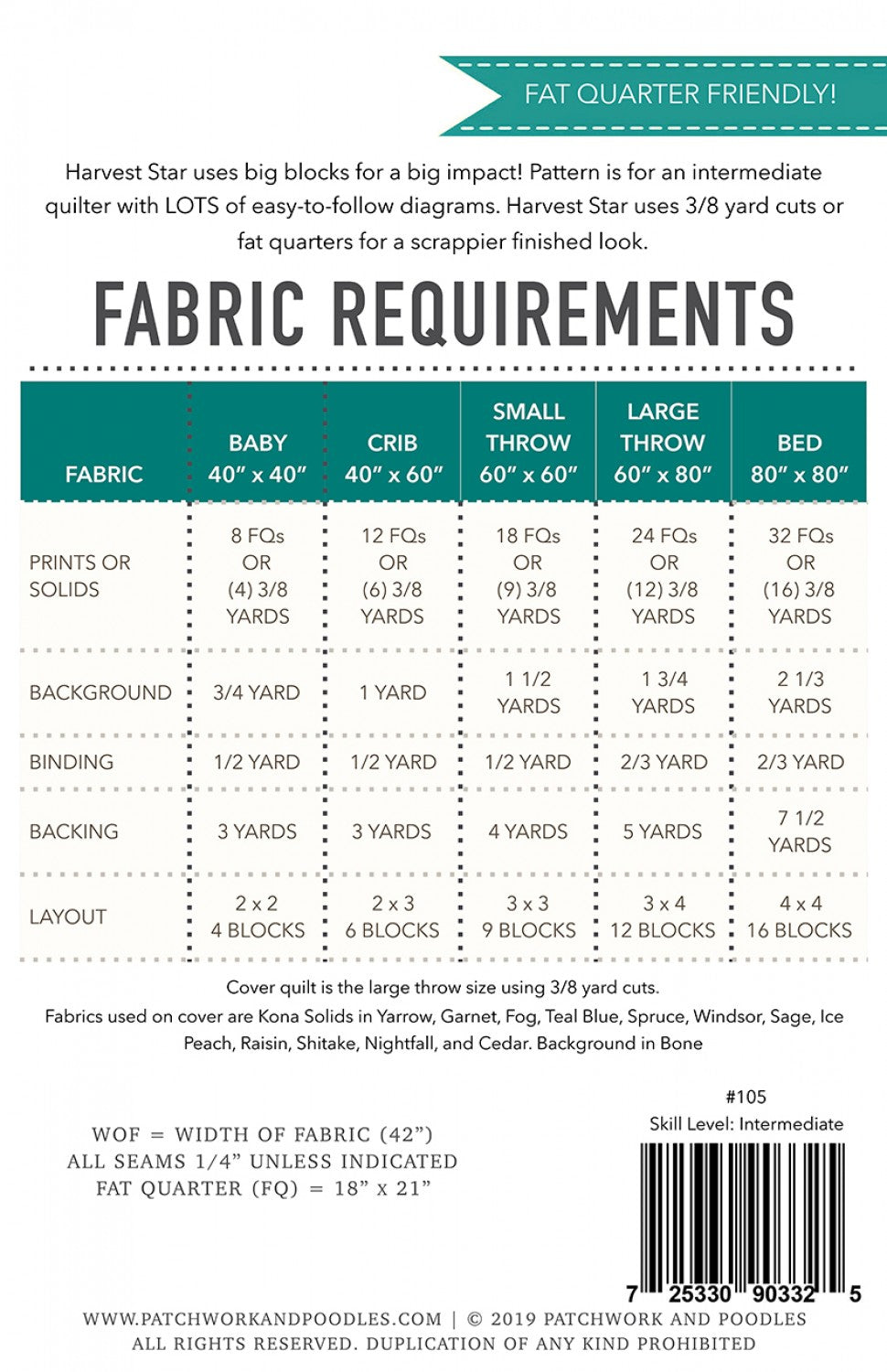 Harvest Star Quilt Pattern