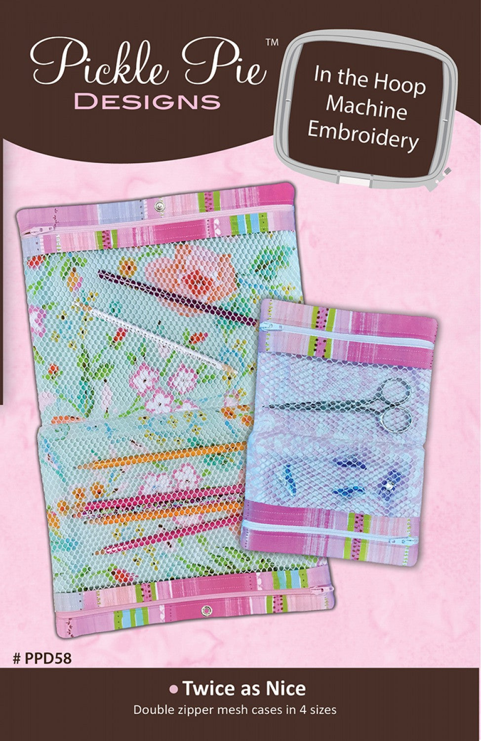 Twice As Nice Mesh Cases In The Hoop Machine Embroidery Design CD