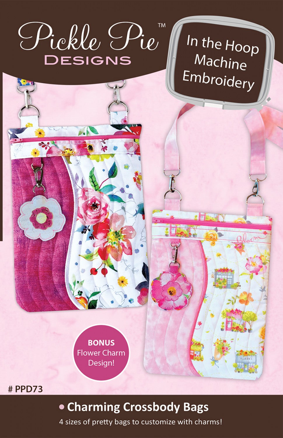 Charming Crossbody Bags In The Hoop Machine Embroidery Design CD
