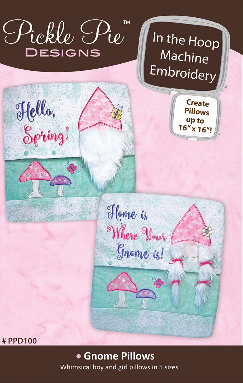 Gnome Pillows In the Hoop Machine Embroidery Design CD