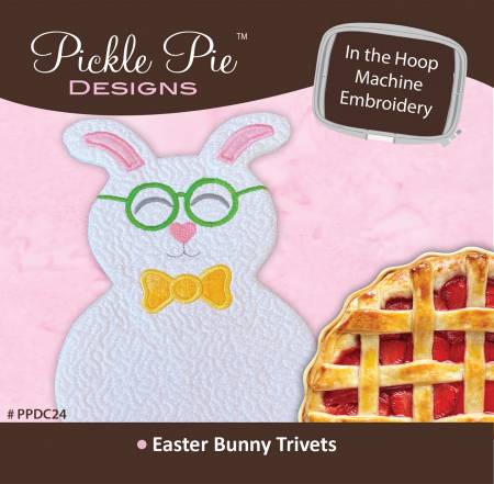 Easter Bunny Trivets In the Hoop Machine Embroidery Design CD
