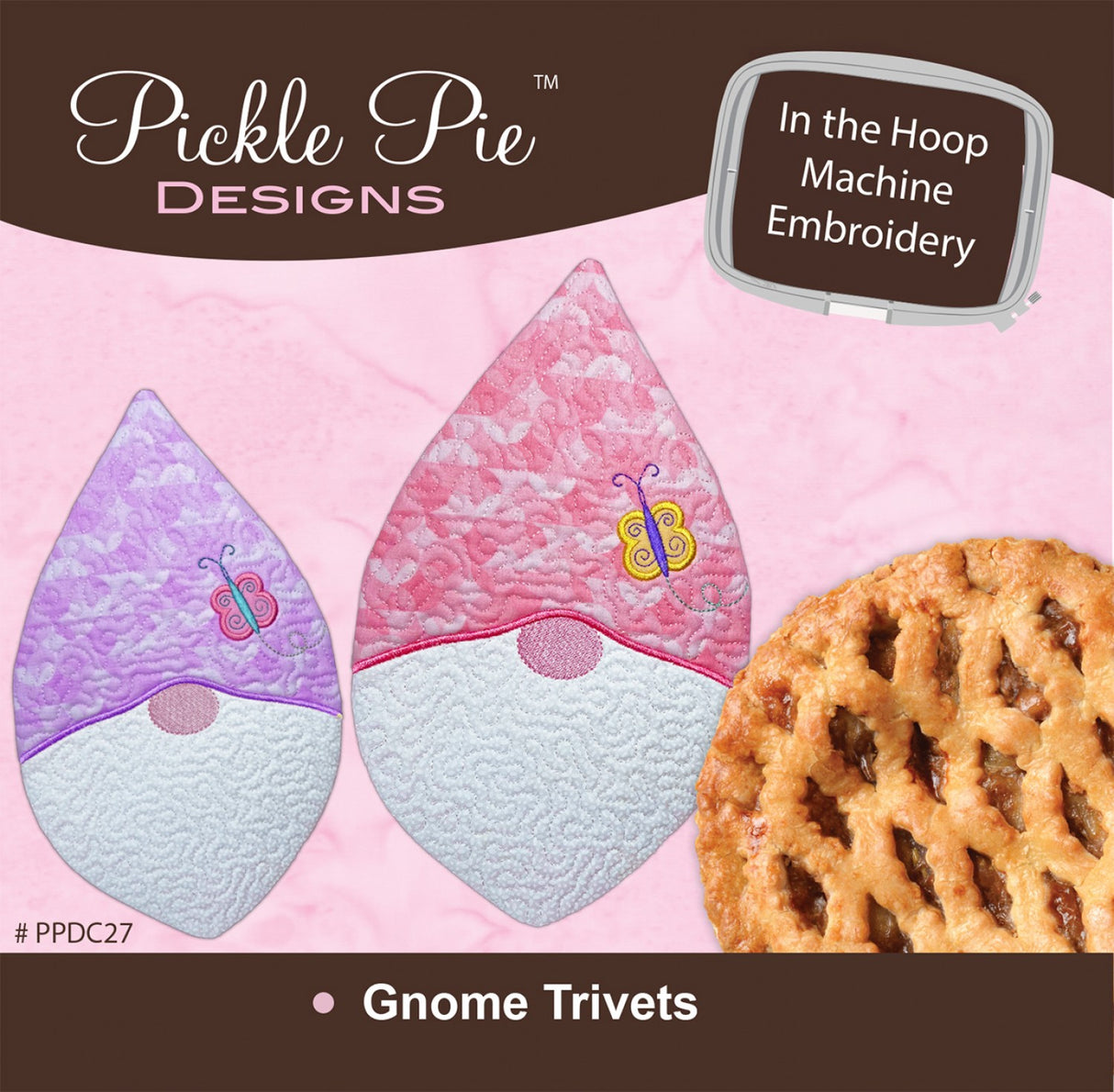 Gnome Trivets In the Hoop Machine Embroidery Design CD