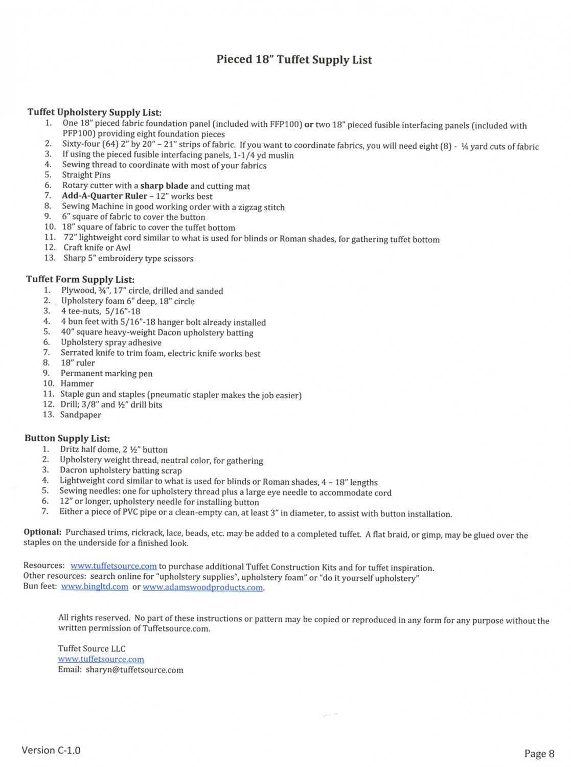 Pieced 18in Tufffet with Foundation Paper and Guide