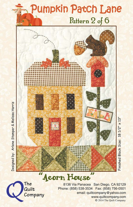 Pumpkin Patch Lane Block of the Month Block 2 Acorn House
