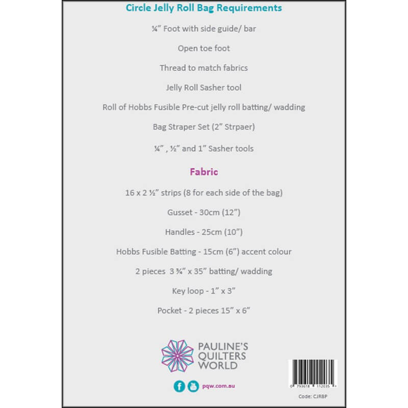 Requirements for Circle Jelly Roll Bag