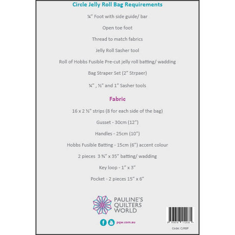 Requirements for Circle Jelly Roll Bag