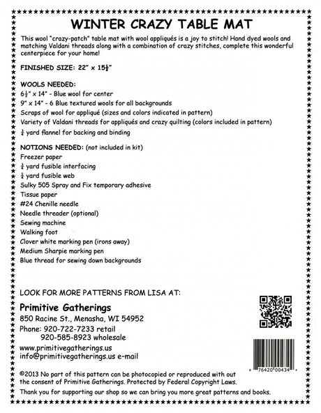 Winter Crazy Table Mat