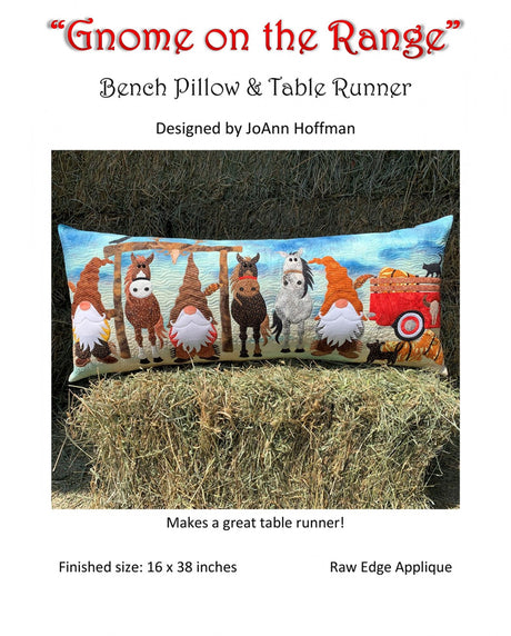 Gnome on the Range Bench Pillow and Table Runner Pattern